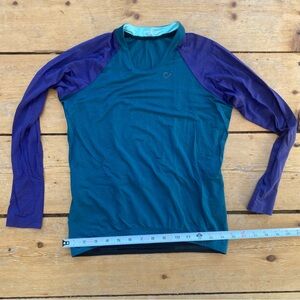 Velocio teal/blue natural fiber long sleeve jersey